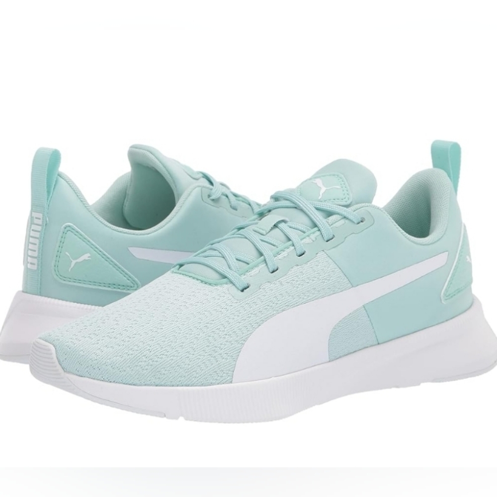 Puma Women's Mint Green and White Sneakers